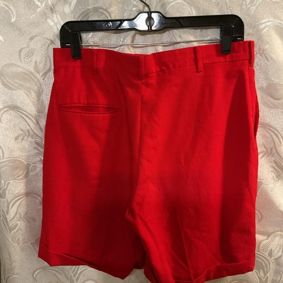 Lawrence Limited Red Pleated Front Shorts - Picture 2 of 3